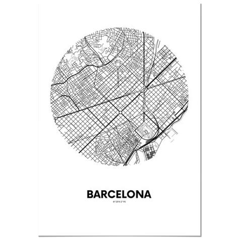 Panorama Cuadro De Aluminio Mapa C Rculo De Barcelona X Cm Con