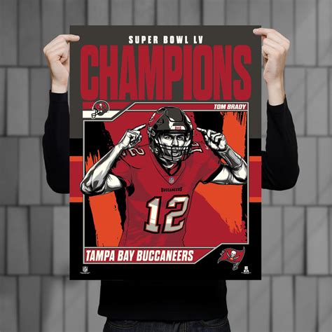 Phenom Gallery Tampa Bay Buccaneers Super Bowl LV Tom Brady Champs 18"x ...