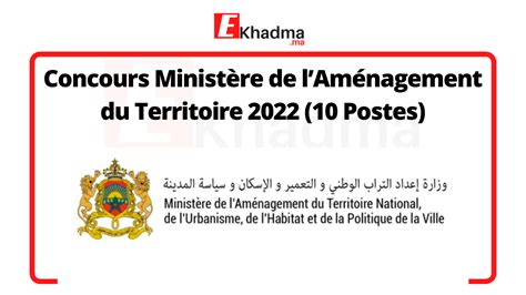 Concours Minist Re De Lam Nagement Du Territoire Postes