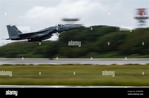 A Japan Air Self Defense Force F 15j Takes Off In Support Of Exercise