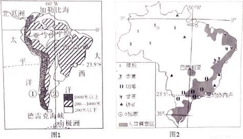 巴西的城市，人口主要分布在 A． 亚马孙平原地区 B． 巴西高原上 C． 河流沿岸 D． 东南沿海地区 考点： 巴西的人口分布和城市