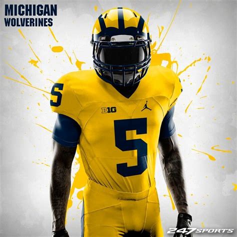 the michigan wolverines football uniform is shown