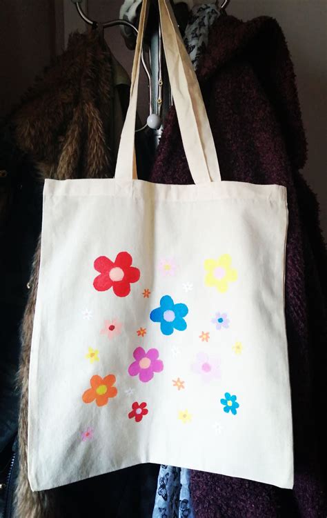 Hand Painted Funky Tote Bags Handpainted Tote Bags Tote Bag Canvas