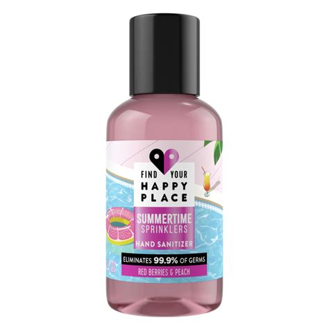 Find Your Happy Place Summertime Sprinklers Hand Sanitizer Red