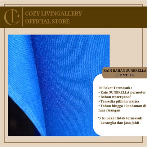 Jual Cozylivingallery KAIN BAHAN SUNBRELLA WATERPROOF ANTI UV PER