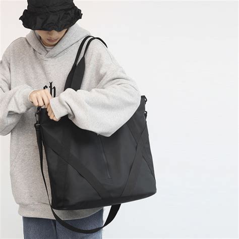 Ulzzang Korean Fashion Big Capacity Nylon Men Tote Bag Shoulder Bag