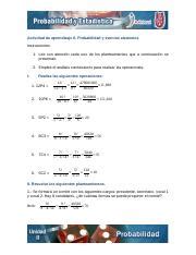 Act 6 Probabilidad Y Estadistica Actividad De Aprendizaje 6