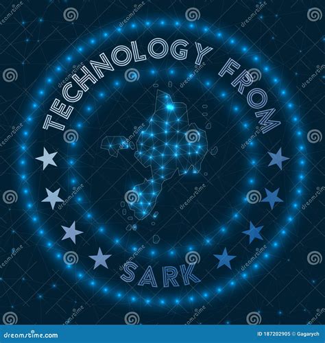 Technology From Sark Futuristic Geometric Badge Stock Vector