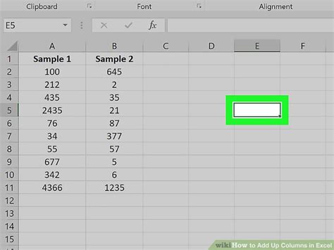 How To Add Up Columns In Excel With Pictures Wikihow