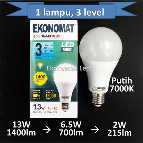 Jual Ekonomat Smart Plus 13W 3 LEVEL Putih 7000K Lampu LED Step Dim