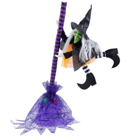 Northlight Animated Flying Witch with Broom Halloween Decoration - 25 ...