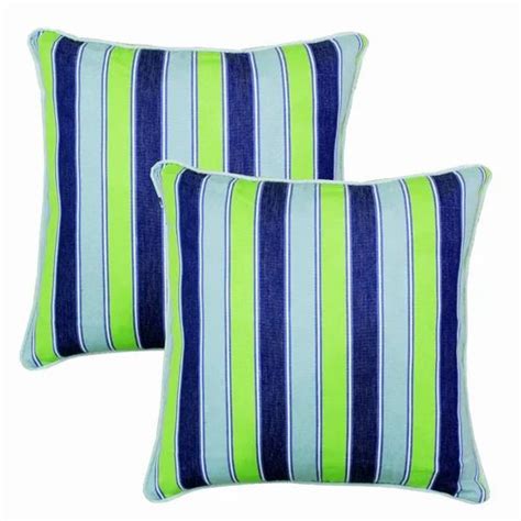 Alpha Woven Cotton Stripes 2 Pcs Cushion Cover Set Blue At Rs 35900