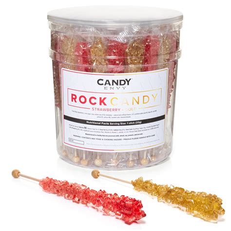 Candy Envy Gold And Red Rock Candy Crystal Sticks 36 Count Indiv