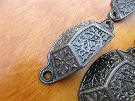 Antique Cast Iron Bin Pull Drawer Pull Case Pull Ca Etsy