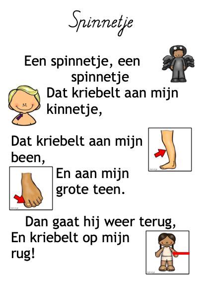 Versje Spinnetje Kinderrijmpjes Rijmactiviteiten Liedjes