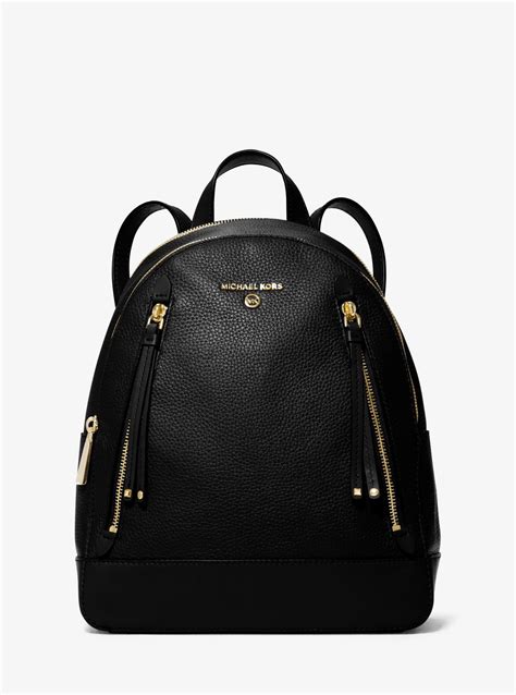 Michael Kors Brooklyn Medium Pebbled Leather Backpack In Black Lyst