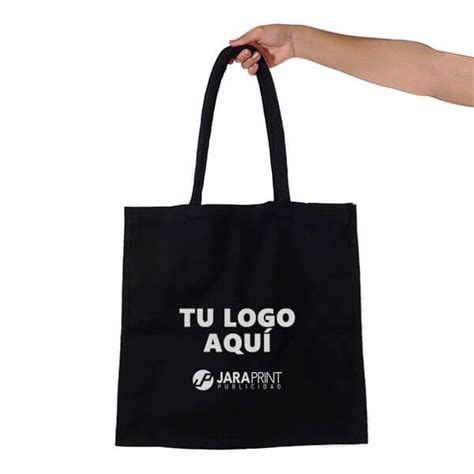 Bolsa de Algodón negra 40x40x20 cm con Logo Jaraprint