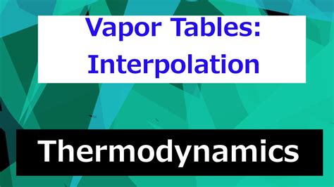 Interpolation Basics For Vapor Tables Thermodynamics Class