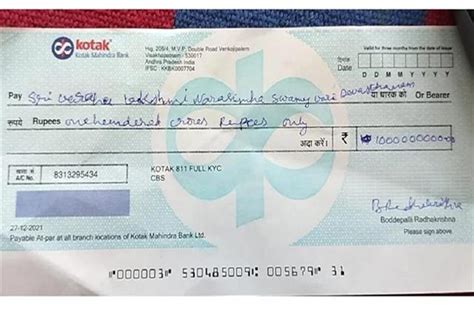 Devotee Offers 100cr Cheque At Temple Bank Account Had Rs 17 The