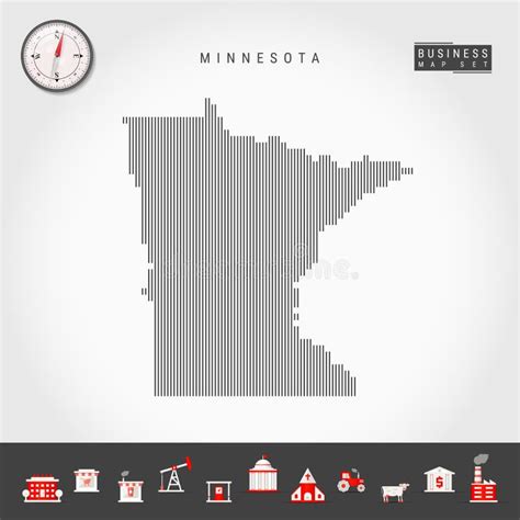 Minnesota State Outline Icons Stock Illustrations Minnesota State