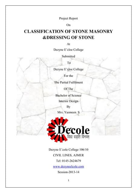 Stone Masonry Classification And Dressing Guide Pdf