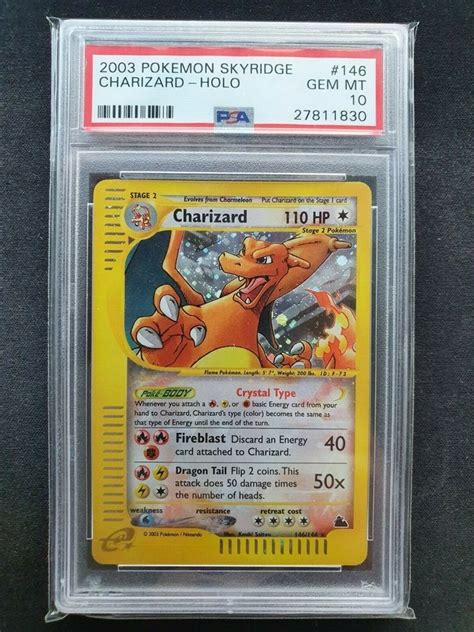 Pokemon Charizard Skyridge Crystal Psa