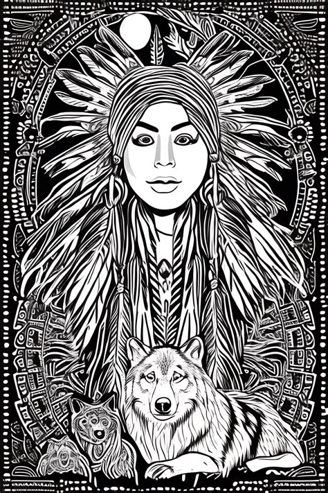 Beautiful Native American Girl Drawing