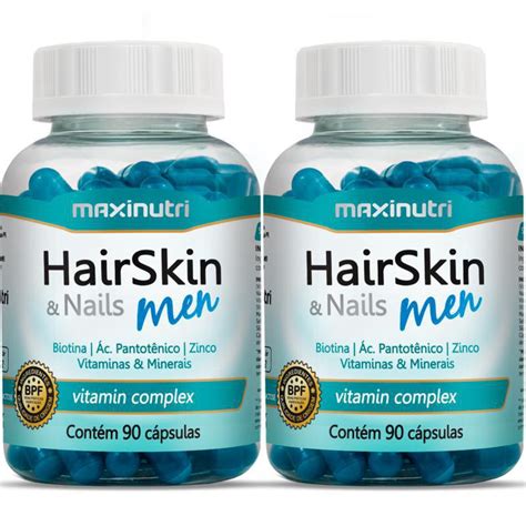 Kit Potes Hairskin Nails Men C Psulas Maxinutri Submarino