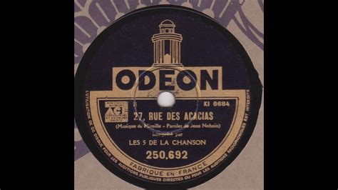 Les 5 De La Chanson 27 Rue Des Acacias 1934 YouTube