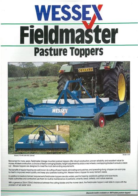 Wessex Fieldmaster Pasture Topper 3 70 3 90 3 105 Brochure