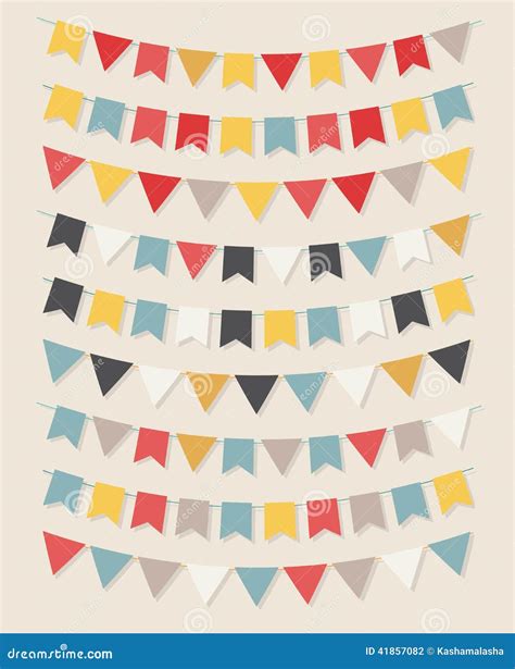 Vector Bunting Party Flags Stock Vector Illustration Of Garland 41857082