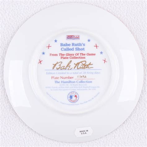 Babe Ruth S Called Shot Le Yankees Sports Impressions Porcelain Plate Hamilton Collection Coa
