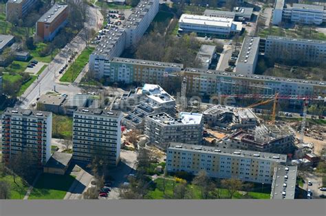 Halle Saale Aus Der Vogelperspektive Neubau Einer Mehrfamilienhaus