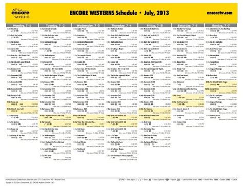 ENCORE WESTERNS Schedule - July, 2013 - Starz