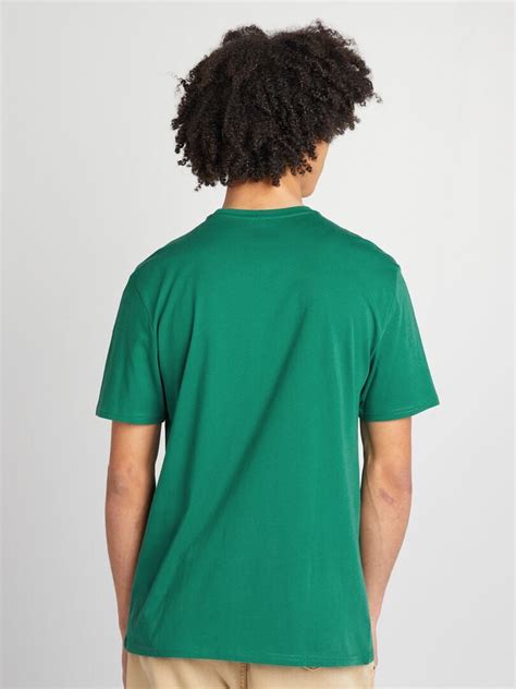 Camiseta De Punto Con Cuello Redondo Verde Kiabi