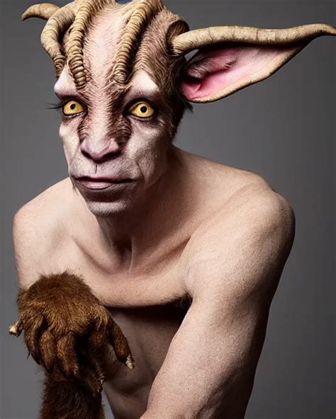 Actor Doug Jones In Elaborate Pan Satyr Goat Man Stable Diffusion