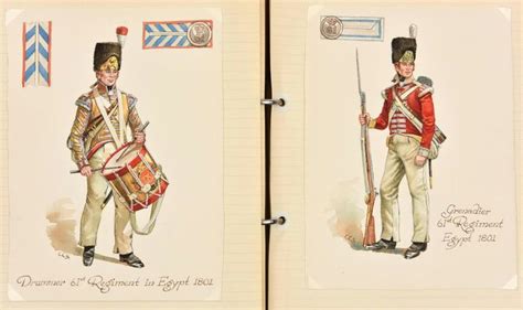 Two Drawings Of Men In Uniforms From The British Army