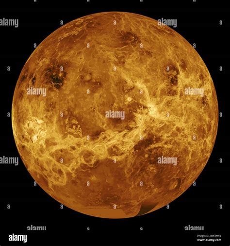 Venus planet closeup in space, satellite image of Venus. Elements of ...