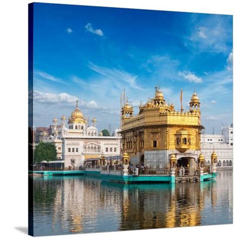 'Golden Sikh Gurdwara Temple' Stretched Canvas Print - | AllPosters.com