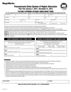 Fillable Online Passhe Fsa Enrollment Form State System Of