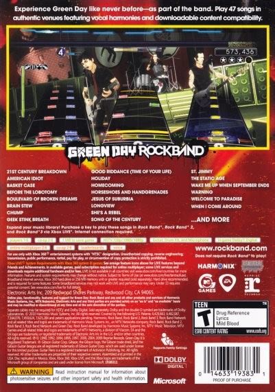 Green Day Rock Band Images Launchbox Games Database