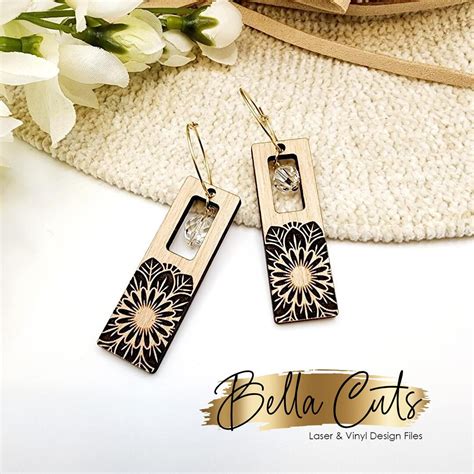 Mandala Design Laser Cut Engraved Earrings, Digital File Download, SVG ...