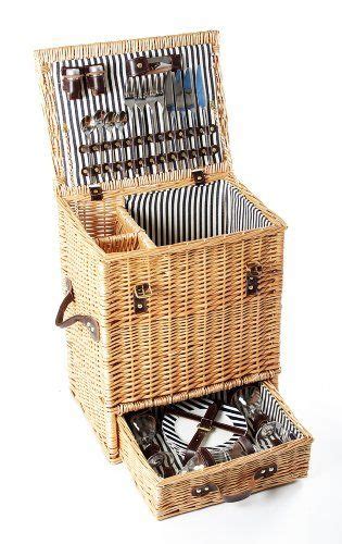 Greenfield Collection Carlton Willow Person Picnic Hamper Midnight