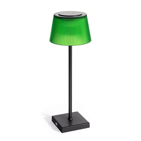 Auraglow Rechargeable Led Table Lamp Capri Blackgreen Diy At Bandq