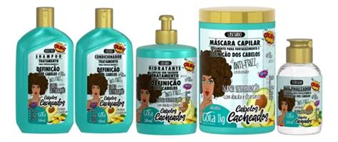 Kit Gota Dourada Fortalecimento Cacheados Shampoo Condicionador Creme