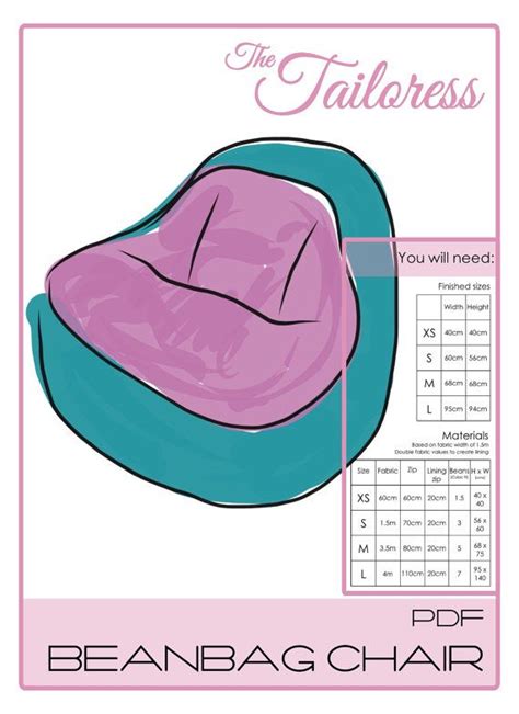 Beanbag Chair Pdf Sewing Pattern 5 Sizes Etsy Bean Bag Pattern