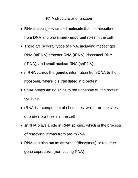 RNA Structure And Function Google Docs RNA Structure And Function