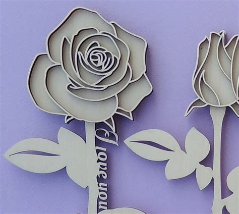 Rose Vector Laser Cut File Roses Svg Rose Template Laser Etsy