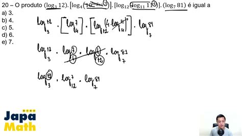 Prova EsPCEx Resolvida 2021 Matemática Logaritmos YouTube