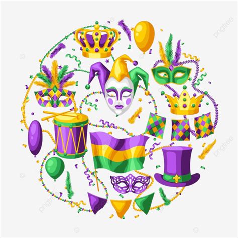 Mardi Gras Party Greeting Or Invitation Card Card Hat Green Png And